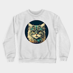 Funny Cat Lover - Colorful Beautiful Cat Crewneck Sweatshirt